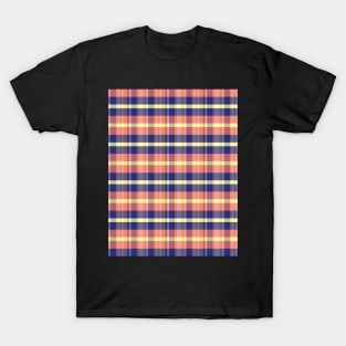 Sunset and Sunrise Aesthetic Iagan 2 Hand Drawn Textured Plaid Pattern T-Shirt